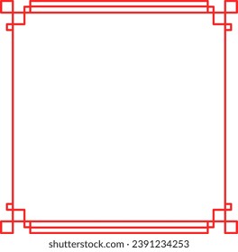 Asian Frame Border Illustration Isolated Background