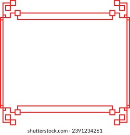 Fondo aislado de ilustración de borde de marco asiático