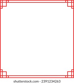 Asian Frame Border Illustration Isolated Background