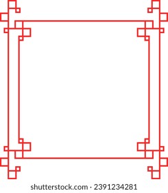 Asian Frame Border Illustration Isolated Background
