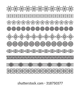 Asian frame ornament, pattern brush ,korean, chinese, japanese vector set