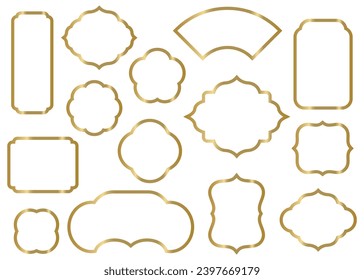 Conjuntos de cuadros asiáticos, marcos de estilo antiguo, vector
