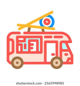 asian fusion food truck color icon vector. asian fusion food truck sign. isolated symbol illustration
