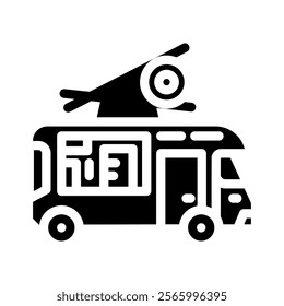 asian fusion food truck glyph icon vector. asian fusion food truck sign. isolated symbol illustration
