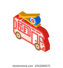 asian fusion food truck isometric icon vector. asian fusion food truck sign. isolated symbol illustration