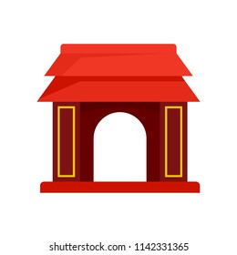 Asian gate icon. Flat illustration of asian gate vector icon for web isolated on white