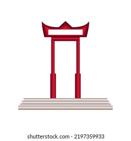 Asian Gate Landmark Isolated Icon