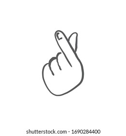 Asian gesture of love. Fingers heart.