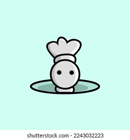 An Asian ghost icon commonly called pocong with a shroud wrapped around it, Indonesian ghost icon