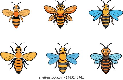 Asian giant hornet bee vector illustration.
