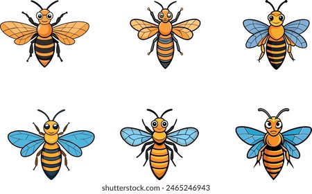 Asian giant hornet bee vector illustration.
