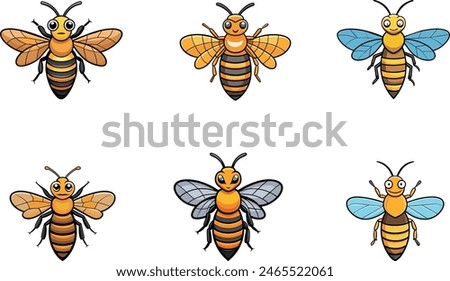           Asian giant hornet bee vector illustration. This is an editable file.
