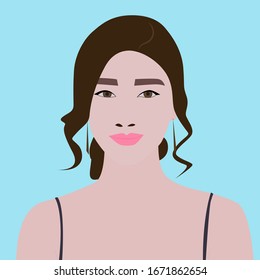 Asian girl, illustration, vector on white background.