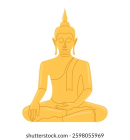 asian golden buddha statue illustration