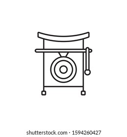 Asian gong icon. Simple thin line, outline vector of Chinese icons for UI and UX, website or mobile application
