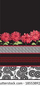 Diseños de frontera gráfica asiática con musulmanes rojos