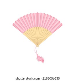 asian hand fan folding cartoon. asian hand fan folding sign. isolated symbol vector illustration