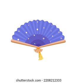 asian hand fan isolated handheld souvenir. folding paper silk blower traditional oriental. red chinese japanese hand fan wooden handlend accessory. chinese japanese hand fan vector