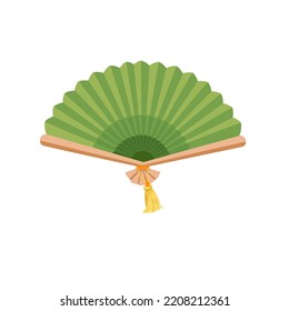 asian hand fan isolated handheld souvenir. folding paper silk blower traditional oriental. red chinese japanese hand fan wooden handlend accessory. chinese japanese hand fan vector