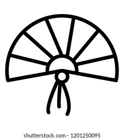 An asian hand fan for the purpose of refreshing air flow 