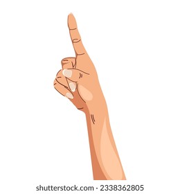 Asian hands illustration gesturing pointing on something on white background