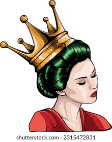asian head woman Geisha vector illustration design