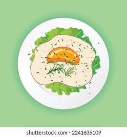 Asian healthy food egg and vegetable