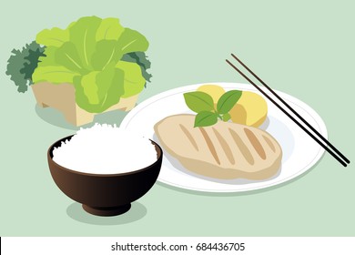 Asian Healthy Lunch Set