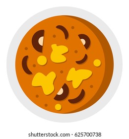 Asian hot dish icon flat isolated on white background vector illustration