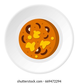 Asian hot dish icon in flat circle isolated on white background vector illustration for web