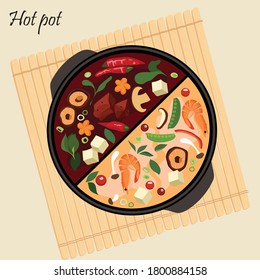 Asian hot pot two in one