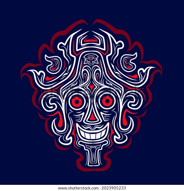 Asian Indonesian Ethnic Line Art Logo Stock Vector (Royalty Free ...