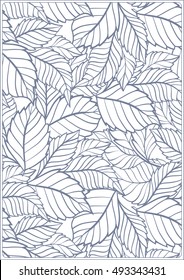 Asian Japanese tradition pattern. A4 format blank with decorative pattern in blue colors. Vector illustration.