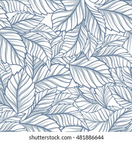 Asian Japanese tradition seamless pattern in blue colors. Stock vector illustration.