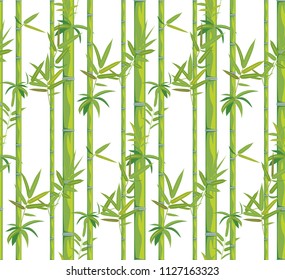 Asian jungle plant bamboo branches with leaves pattern design background.