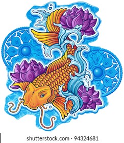 Asian Koi with Ornaments