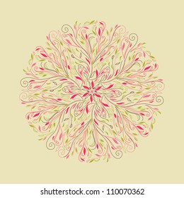 Asian lace east pattern texture for sign, symbol, summer ornament on beautiful background, style card, eco mosaic, banner, border, frame, traditional circle template, art cute vector eps 8