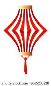 Asian lamp with tassel. Japanese new year paper lantern