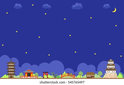 Asian landscape at night