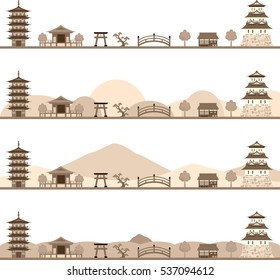 Asian landscape sepia