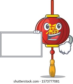 Asian lantern with board cartoon Character design style