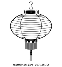 Asian lantern. Asian element vector. Eastern culture symbol. Chinese lantern.
