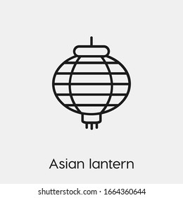 asian lantern icon vector. Linear style sign for mobile concept and web design. chinese lantern symbol illustration. Pixel vector graphics - Vector.