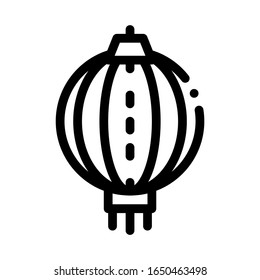 Vector de iconos de faroles asiáticos. Símbolo de esquema de linterna asiática. Ilustración de símbolo de contorno aislado