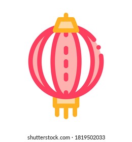 Asian Lantern Icon Vector. Outline Asian Lantern Sign. Isolated Contour Symbol Illustration