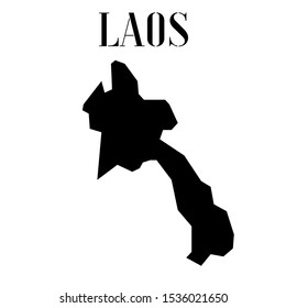 Asian Laos outline world map silhouette vector illustration, creative design background, national country flag, design element, symbols from countries all continents set. 