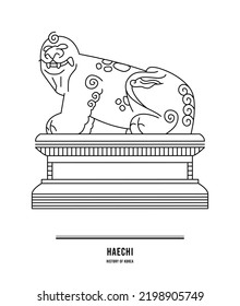 It is an Asian legend animal. This is a Haechi.