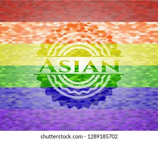 Asian lgbt colors emblem 