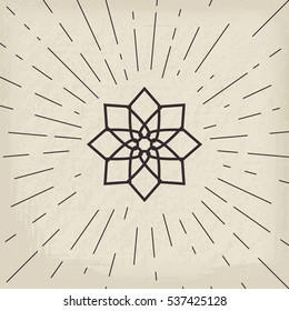 Asian linear geometric ornament. Vector decorative symbol.