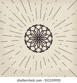 Asian linear ornament. Vector decorative geometric symbol.